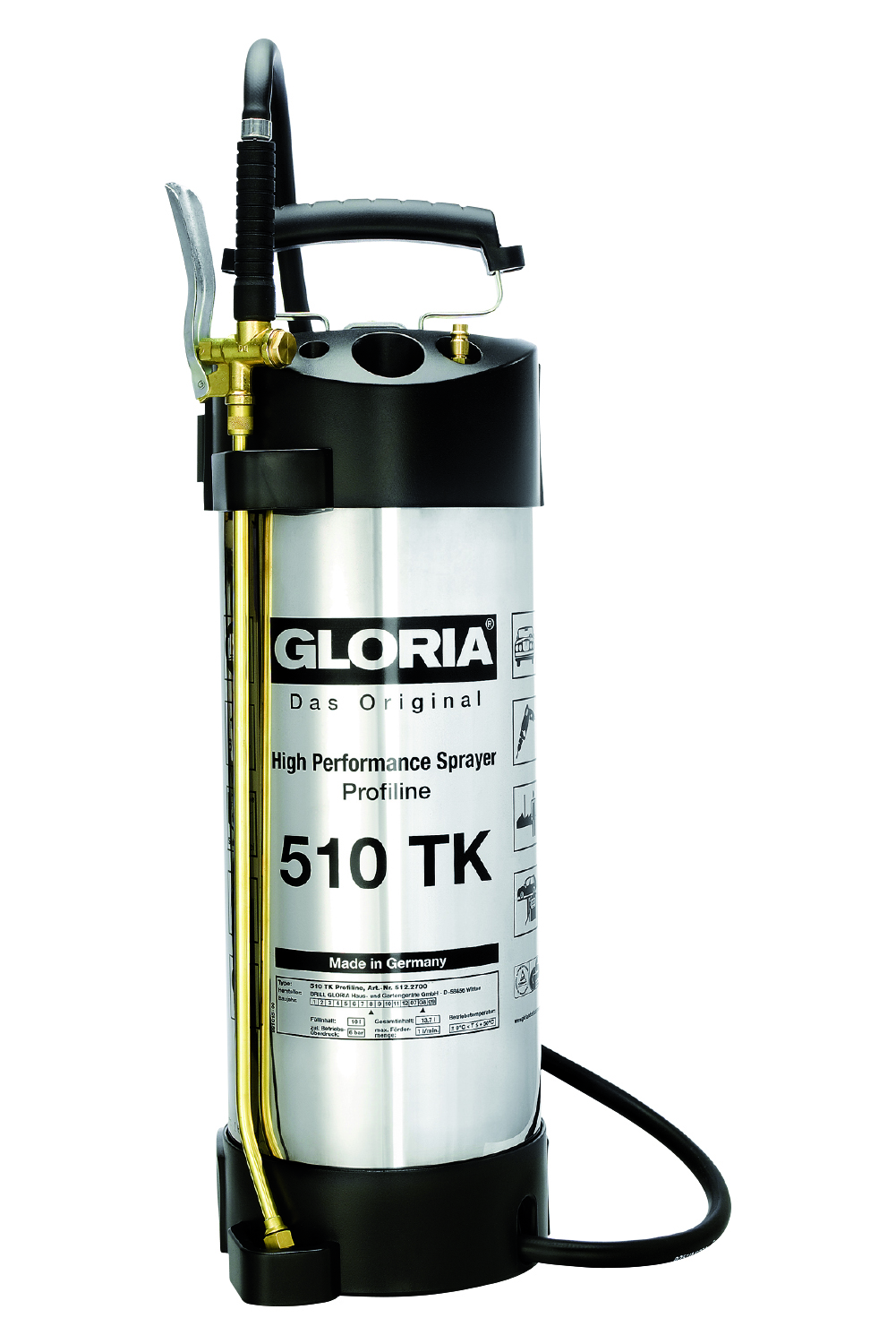 Gloria 000512.2700 510 TK Profiline Drucksprüher 10l inkl. Kompressoranschluss