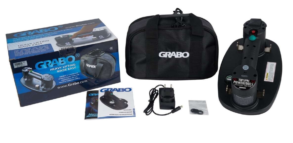Grabo 1000 V1 Plus Akku-Vakuumheber mit 14,8 V, 2,6 Ah Akku und Ladegerät in einer Tasche
