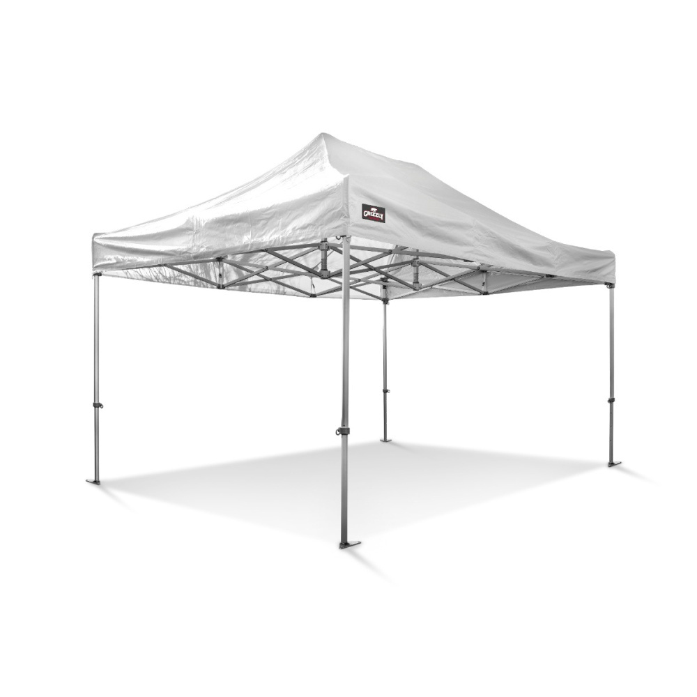Grizzly Outdoor GOW40PVC345W GO-WORK40-PVC Durchgangszelt 3x4,5 m Weiß