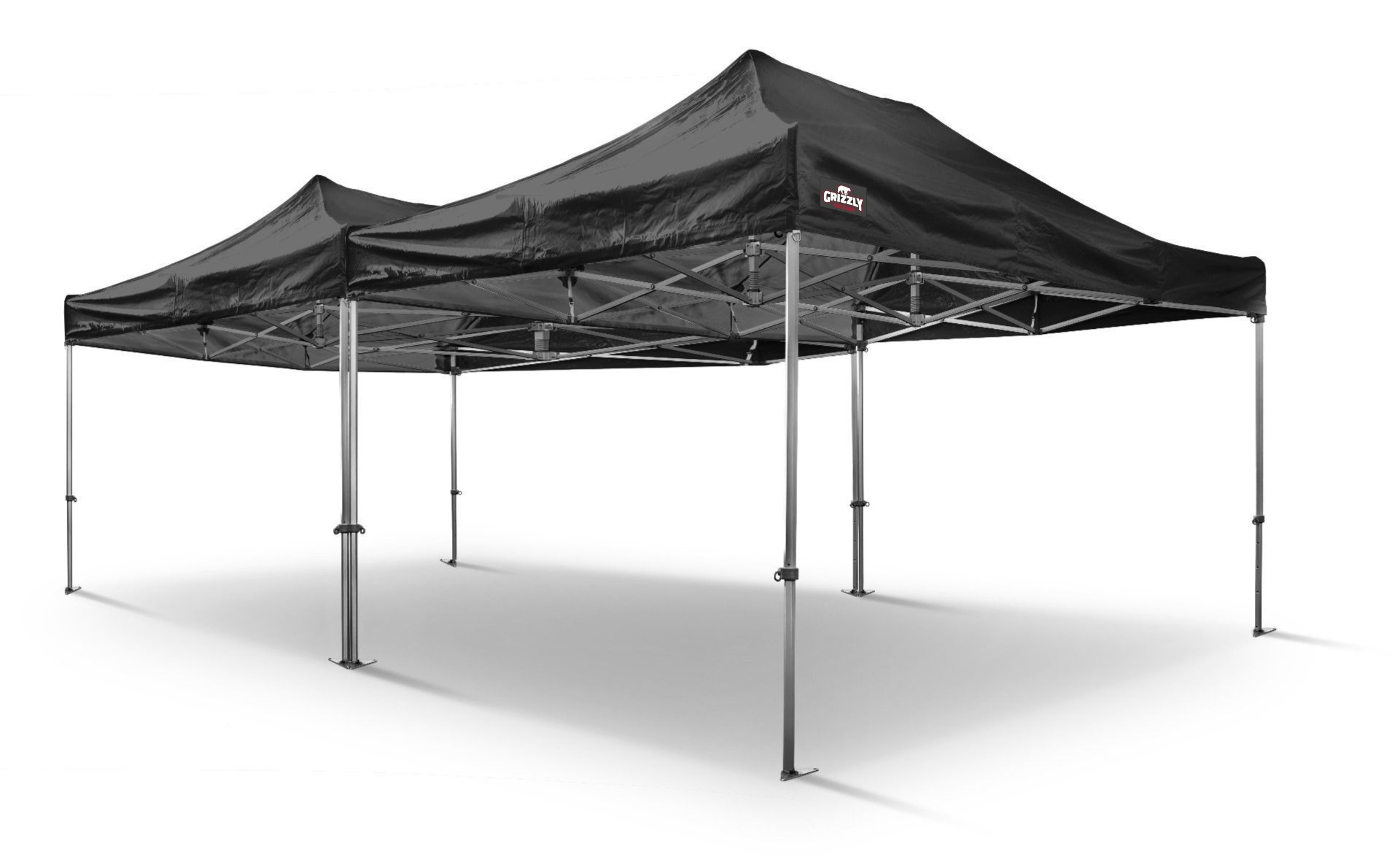 Grizzly Outdoor GOW40PVC456Z GO-WORK40-PVC Durchgangszelt 4,5x6 m Schwarz