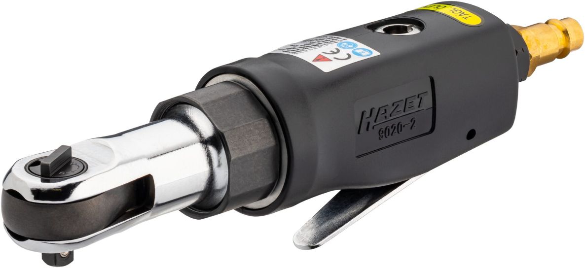 Hazet 9020-2 Pneumatischer Ratschen-Schraubendreher, 1/4" Vierkant, massiv, Länge 179 mm