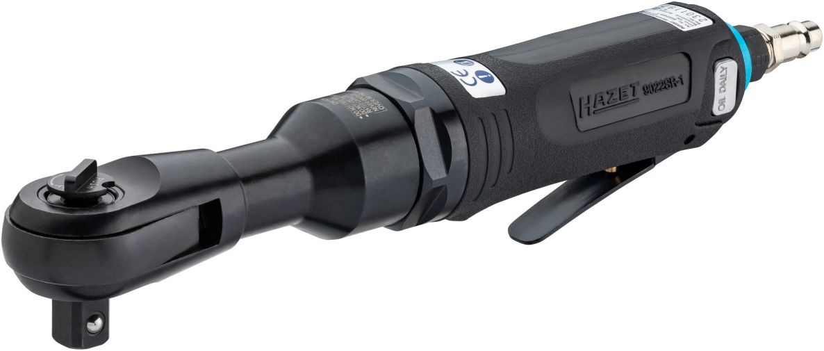 Hazet 9022SR-1 Pneumatischer Schlag-/Ratschen-Schraubendreher, 1/2" Vierkant, massiv, Länge 280 mm, Hochleistungs-Schlagwerk