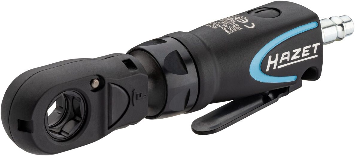 Hazet 9023M-1 Multifunktionaler pneumatischer Mini-Ratschen-Schraubendreher, 1/4" Vierkant (massiv), 3/8" Vierkant (massiv), 1/4" Innensechskant, 4-teilig