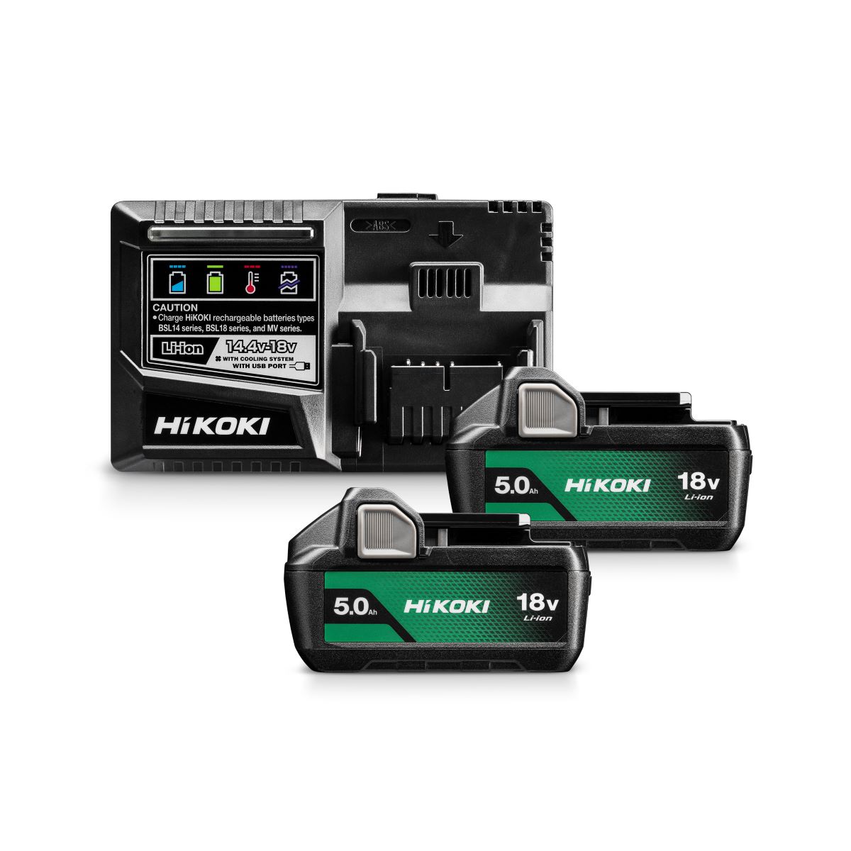 HiKOKI UC18YSL3WKZ BOOSTERPACK 18V - 2 x Akku BSL1850MA 18V 5.0Ah + Ladegerät UC18YSL3