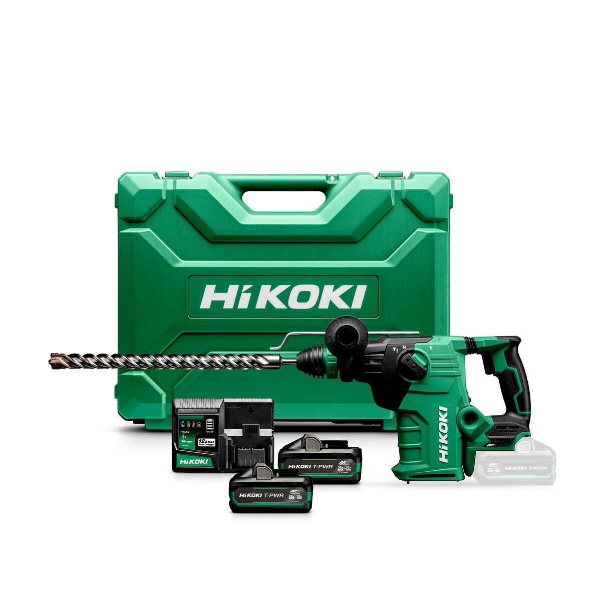 HiKOKI DH3635DCWAZ Akkubohrer/Hammer SDS-Plus 36V 4.2J 2x 36V 4.0Ah/18V 8.0Ah Akkus und Ladeger&auml;t im Koffer