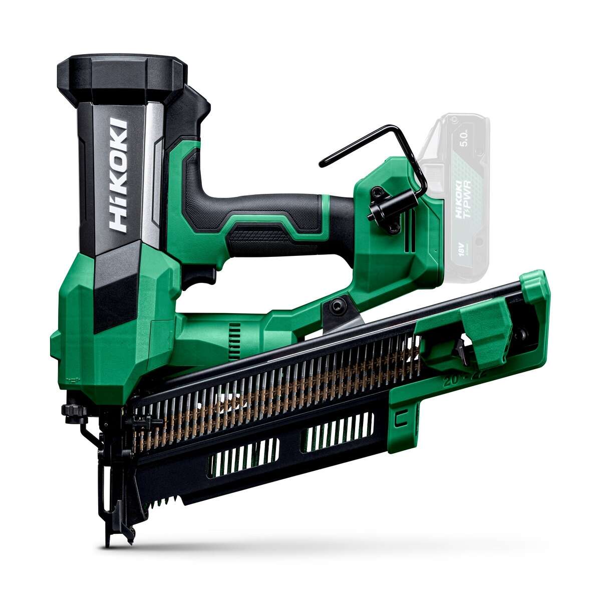 HiKOKI NR1890DRBW6Z Akku-Konstruktionstacker, b&uuml;rstenlos, 90 &ndash; 21&deg;, 18 V, ohne Akku und Ladeger&auml;t, im Koffer