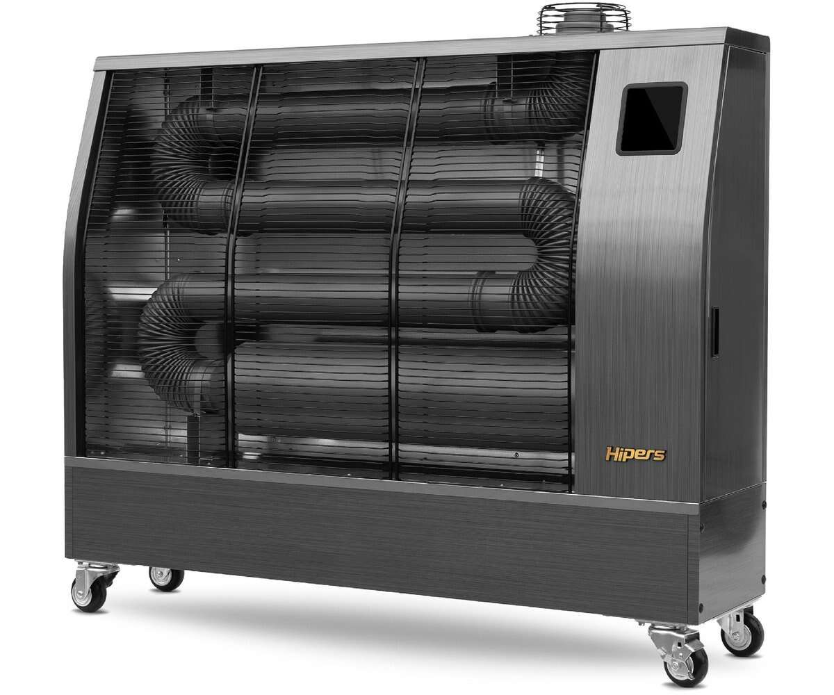Hipers 722316855 WDP60IS Infrarot-Dieselstrahler Pro 17,4 kW, Edelstahl-Design, 500–1600 m³