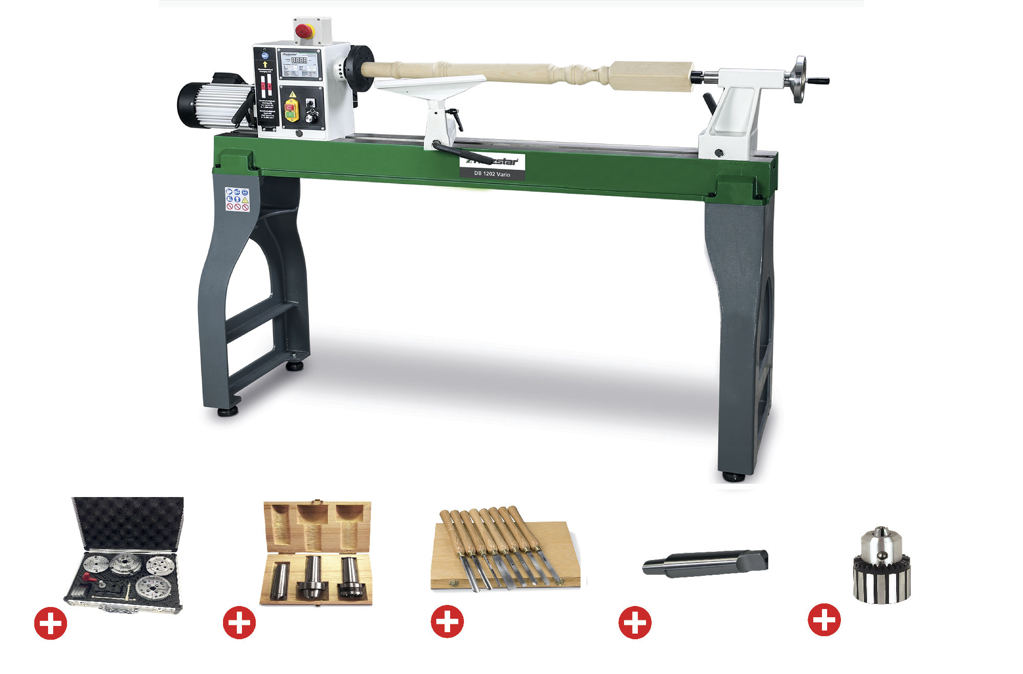 Holzstar 795921202 DB1202VARIO PACK Holzdrehbank 1185 mm