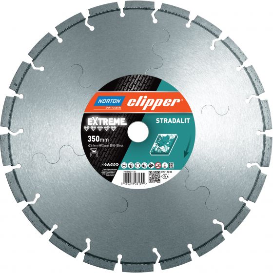Norton Clipper 70184621132 Extreme Stradalit Diamant-Sägeblatt 350 x 25,4 mm 