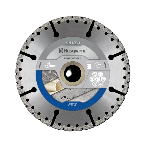 Husqvarna 574853801 Vari-cut FR3 Diamanttrennscheibe nass/trocken Baumaterial 230 mm