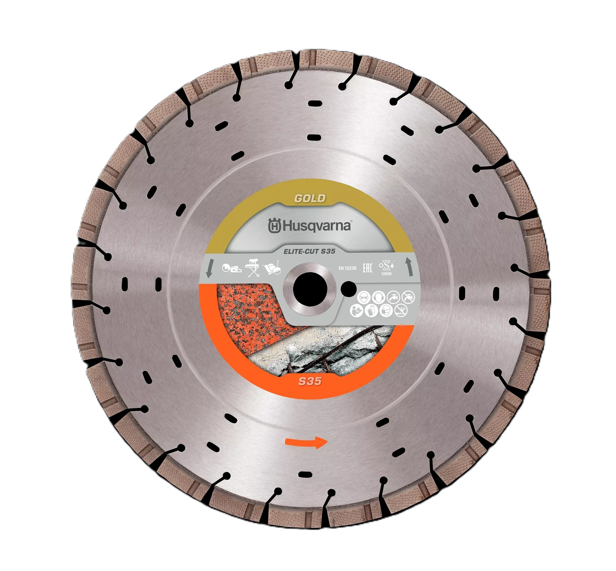 Husqvarna 599494620 Elite-Cut S35 Exo Grit Diamanttrennscheibe Nass/Trocken Granit/Beton 350x25,4/20 mm
