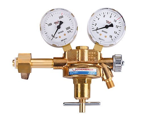 Rothenberger Zubehör 35634 Sauerstoff-Druckminderer mit Manometer, 200 bar