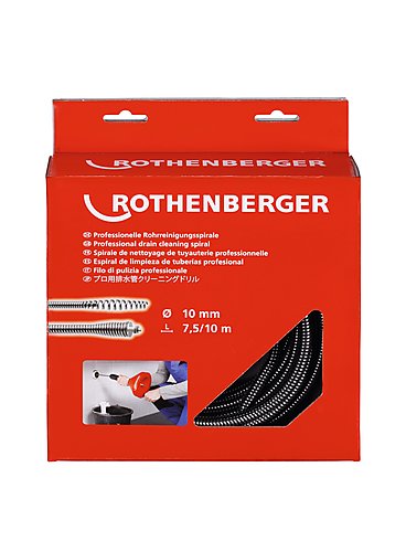 Rothenberger Zubehör 72424 Spirale 10mm x 7,5m mit Keulenkopf und Seele