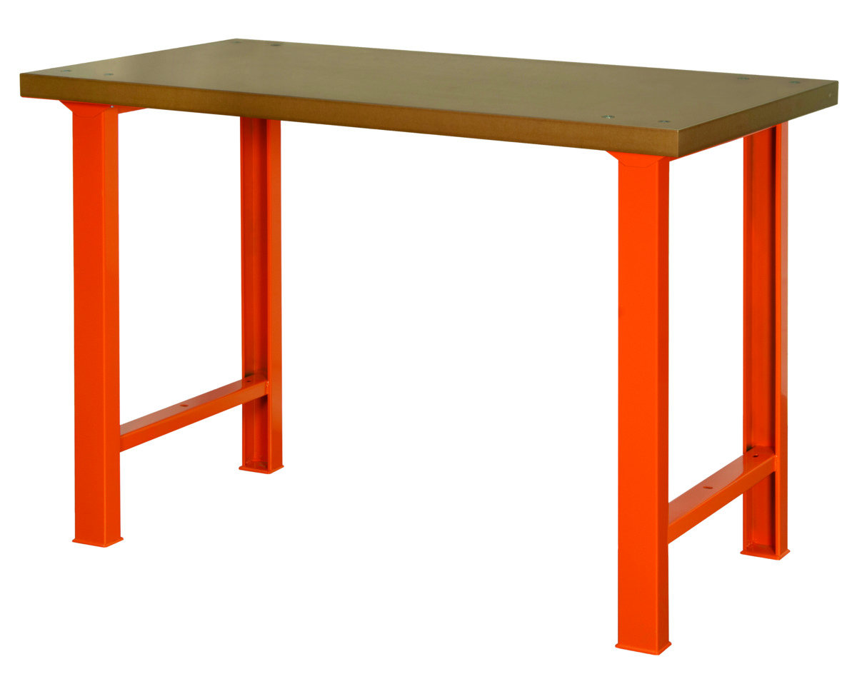 Bahco 1495WB15TD Robuste Werkbank mit MDF-Arbeitsplatte und 4 Beinen, orange, 1500 mm × 750 mm × 1030 mm