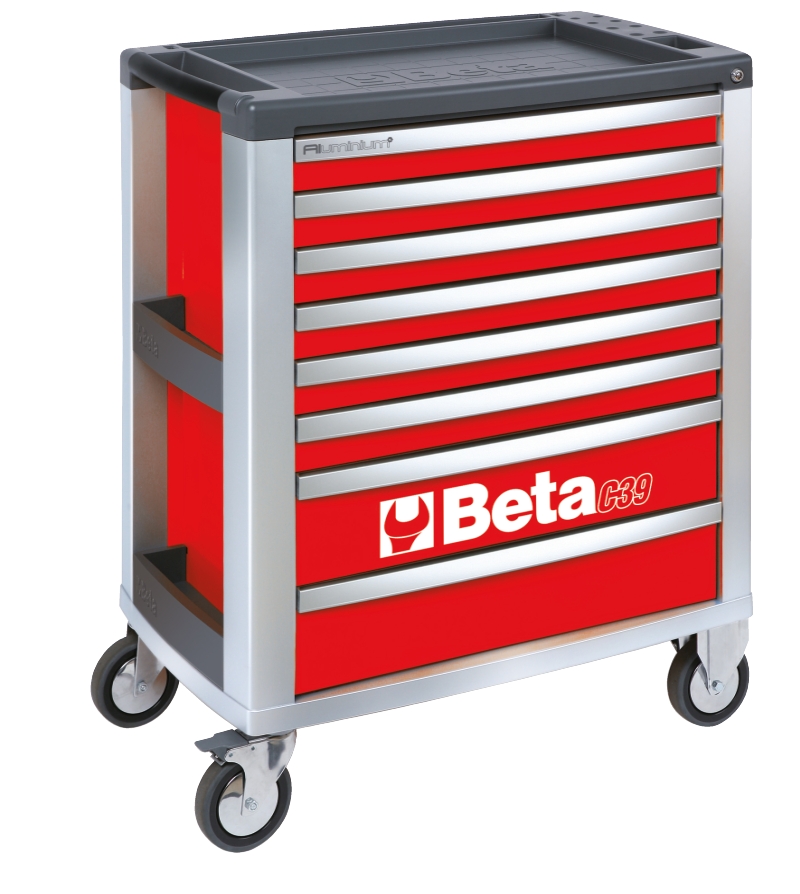 Beta 039000043 C39-8/O Werkzeugwagen mit 8 Schubladen Rot