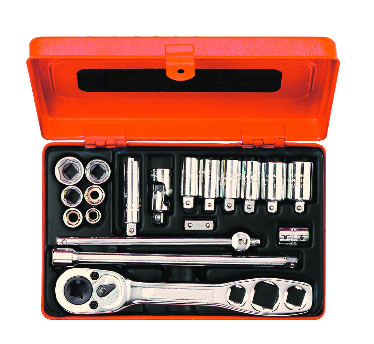 Bahco R6725ZK 1/4" Steckschlüssel-Satz, Zoll, Sechskant, inklusive Umschaltknarre für Kältetechnik – 12-teilig