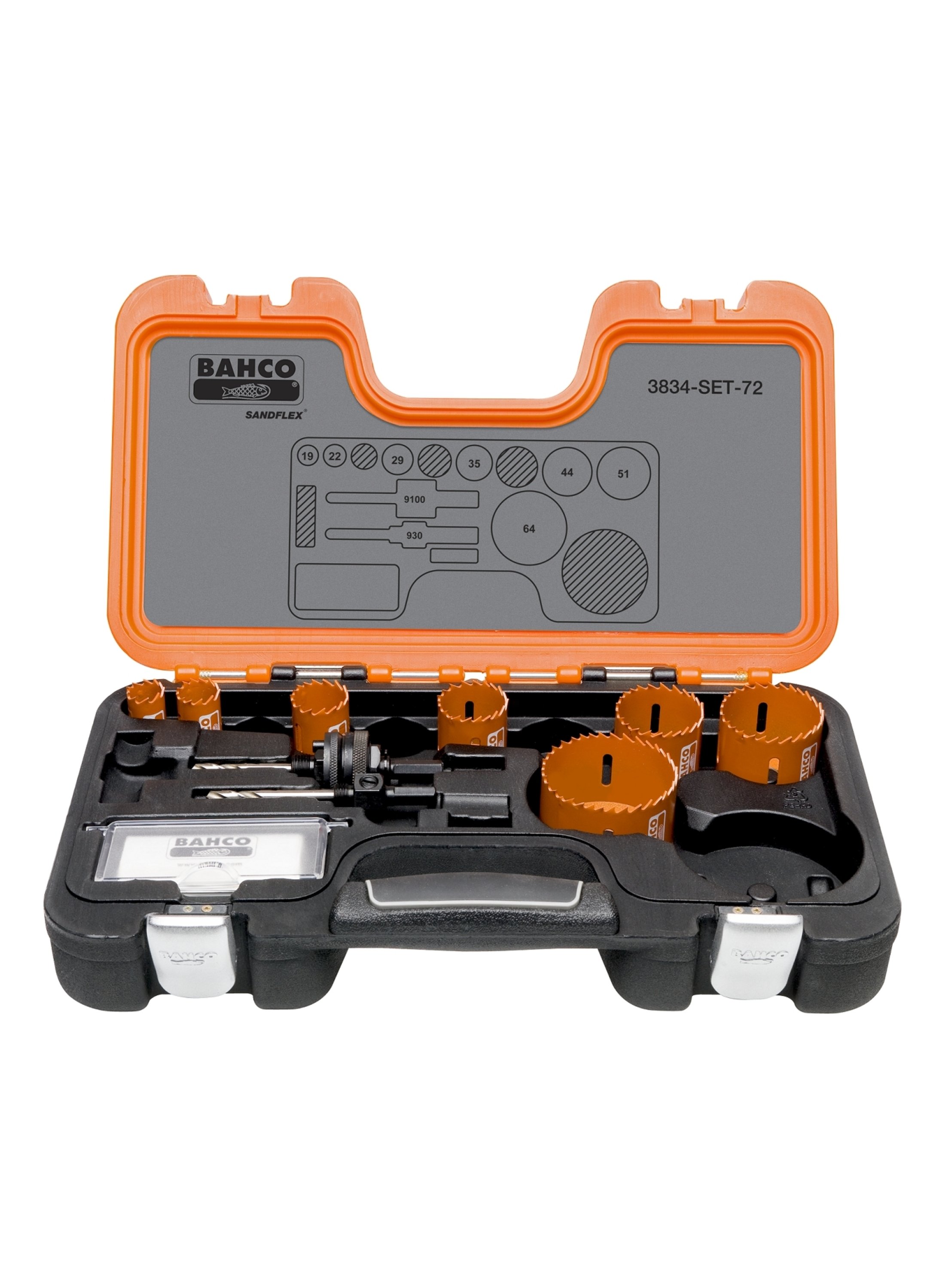 Bahco 3834-SET-72 Sandflex® Bimetall-Lochsägen-Satz 19 mm-64 mm - 9-teilig