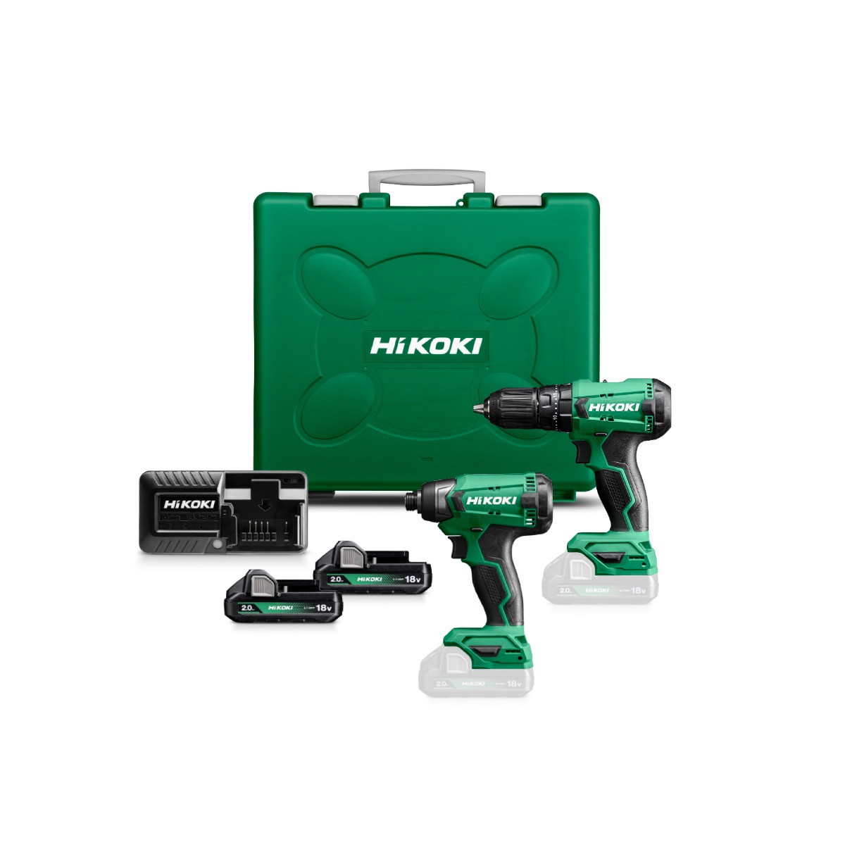 HiKOKI KC18DAWCZ Combo Set - DV18DA Akku-Bohrmaschine + WH18DA Akku-Schlagschrauber 18V 2.0ah Li-Ion