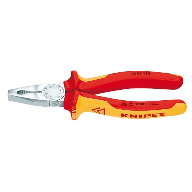 Knipex 03 06 180 Kombizange verchromt VDE 180 mm