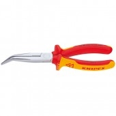 Knipex 26 26 200 Flachrundzange mit Schneide Storchschnabelzange verchromt VDE 200 mm