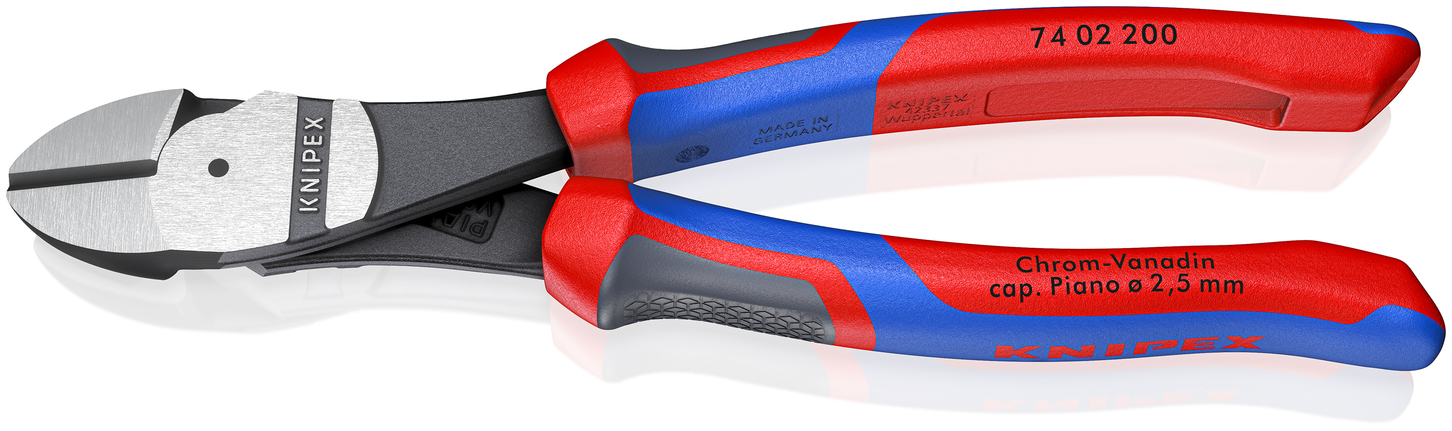 Knipex 74 02 200 Kraft-Seitenschneider schwarz atramentiert 200 mm