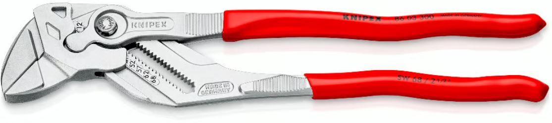 Knipex 86 03 300 Zangenschlüssel Zange und Schraubenschlüssel in einem Werkzeug verchromt 300 mm
