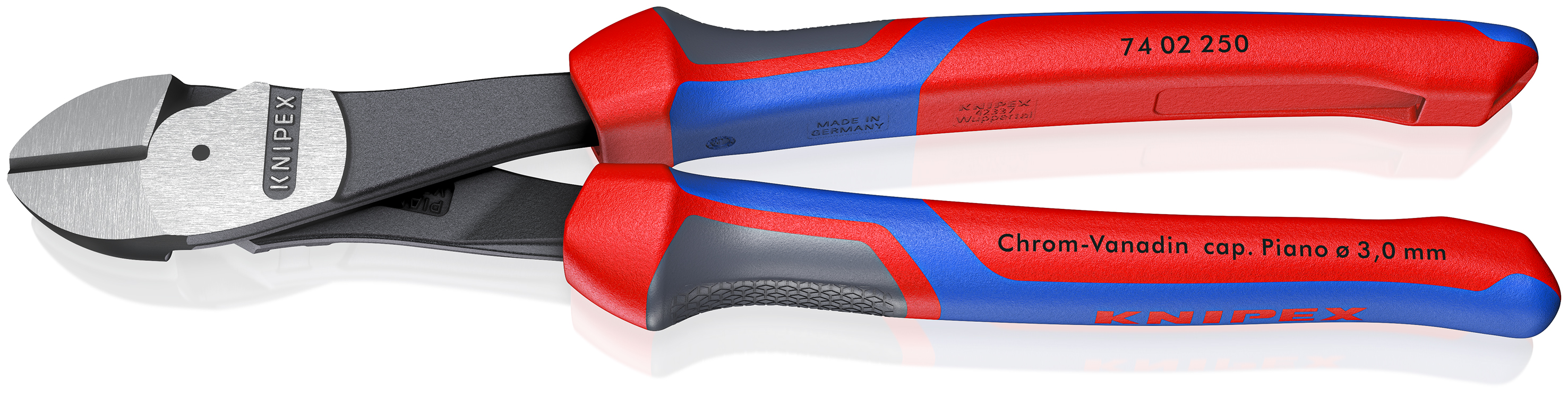 Knipex 74 02 250 Kraft-Seitenschneider schwarz atramentiert 250 mm