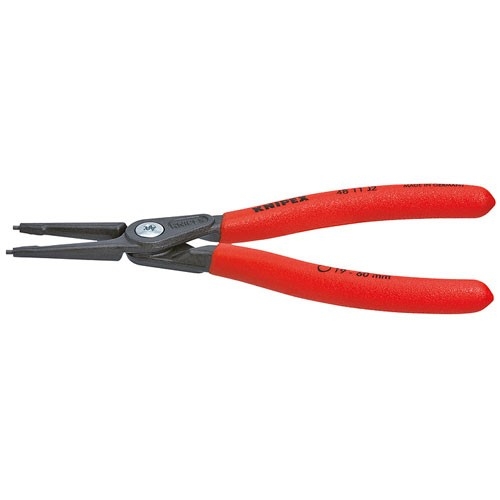 Knipex 48 11 J1 Präzisions-Sicherungsringzange für Innenringe in Bohrungen grau atramentiert 140 mm