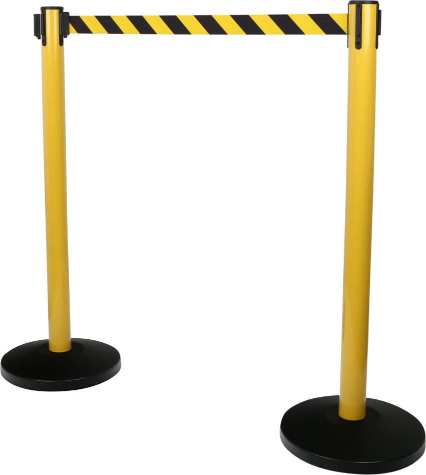 KS Tools 117.1555 Absperrpfosten Zugband schwarz und gelb