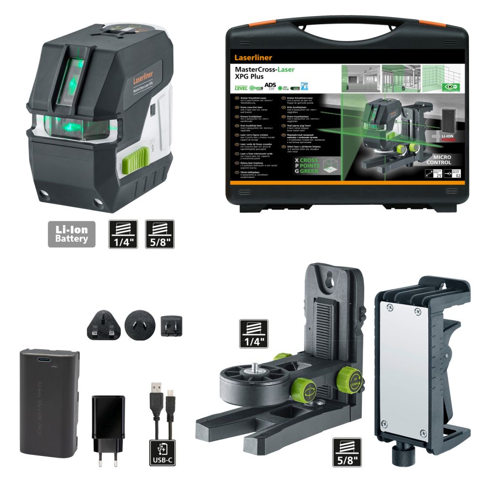 Laserliner 031.420A MasterCross-Laser XPG Kreuzlinienlaser grün