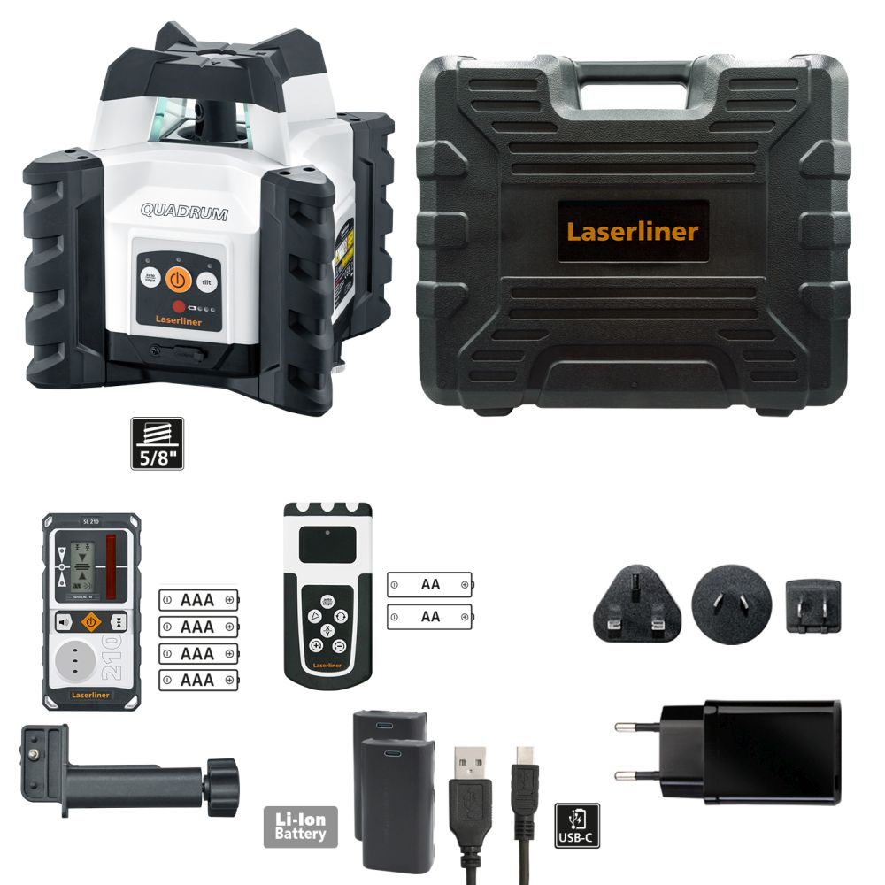 Laserliner 053.500A Quadrum Compact 210S Rotationslaser Rot