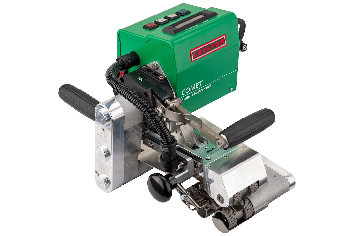 Leister 107.538 COMET Schweissmaschine für den Tunnelbau 230V/2500W, Kupfer 70mm Prüfkanal, EU-Stecker