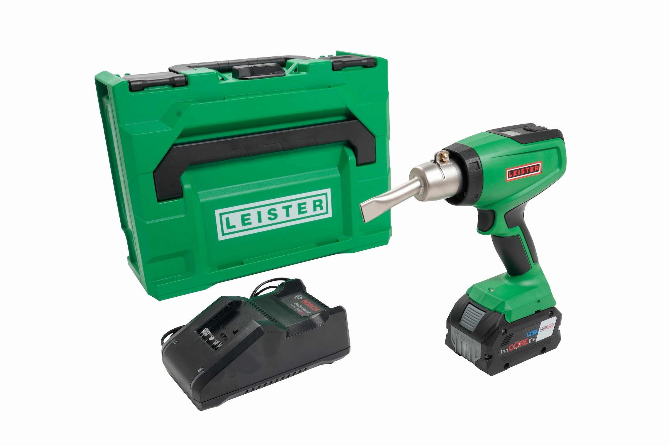 Leister 179.255 NEXHEAT 300 A-LP Akku-Heißluftgebläse 18V 600W inkl. 8,0 Ah und Ladegerät im Koffer