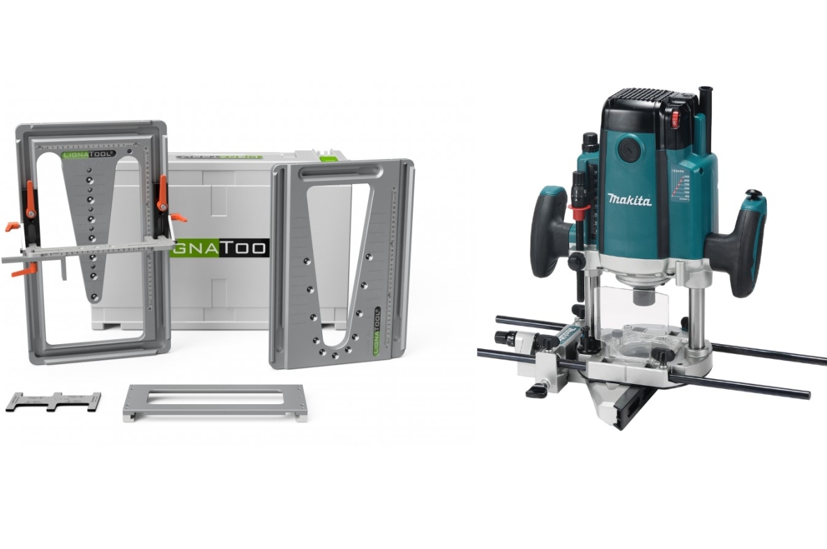 Lignatool LT080SRRP2303FC04 Schwalbenschwanzsystem, Standardpaket + Makita RP2303FC04 Oberfräse