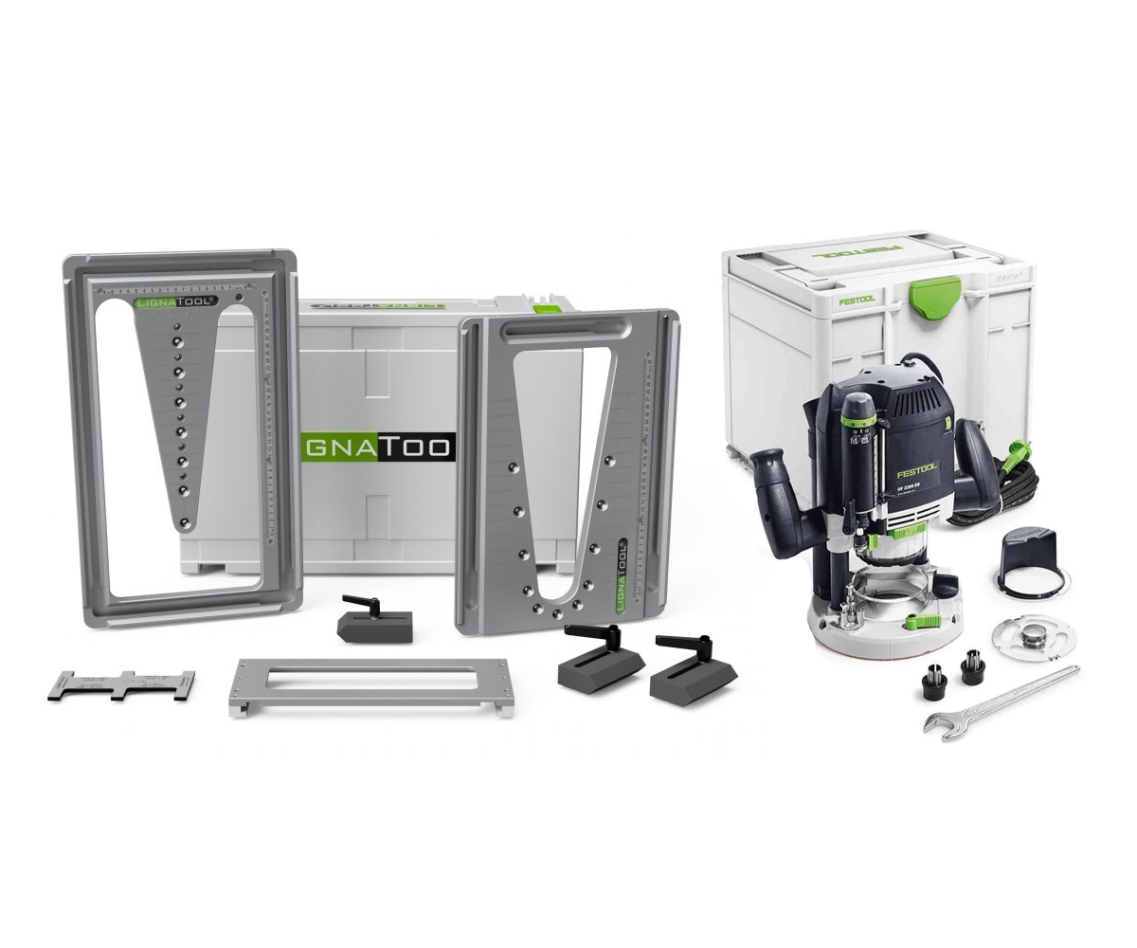 Lignatool LT080STOF2200 Schwalbenschwanzfräser-Starterpaket + Festool OF2200EB-Plus Oberfräse