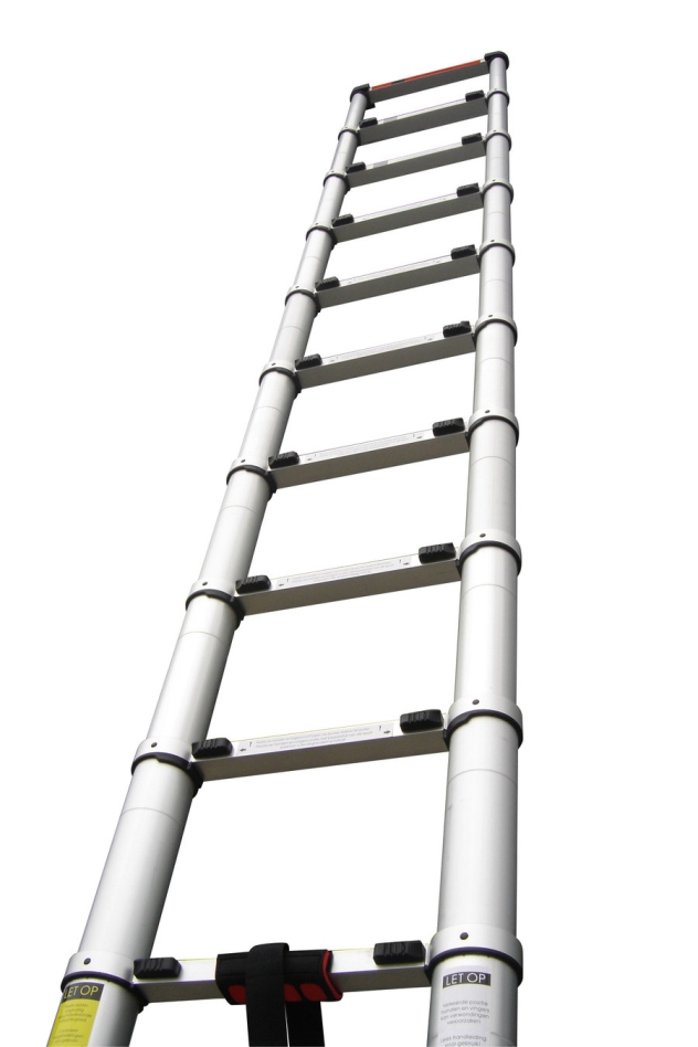 Little Jumbo 1413900400 Teleskopleiter 11 Sprossen Anlegeleiter