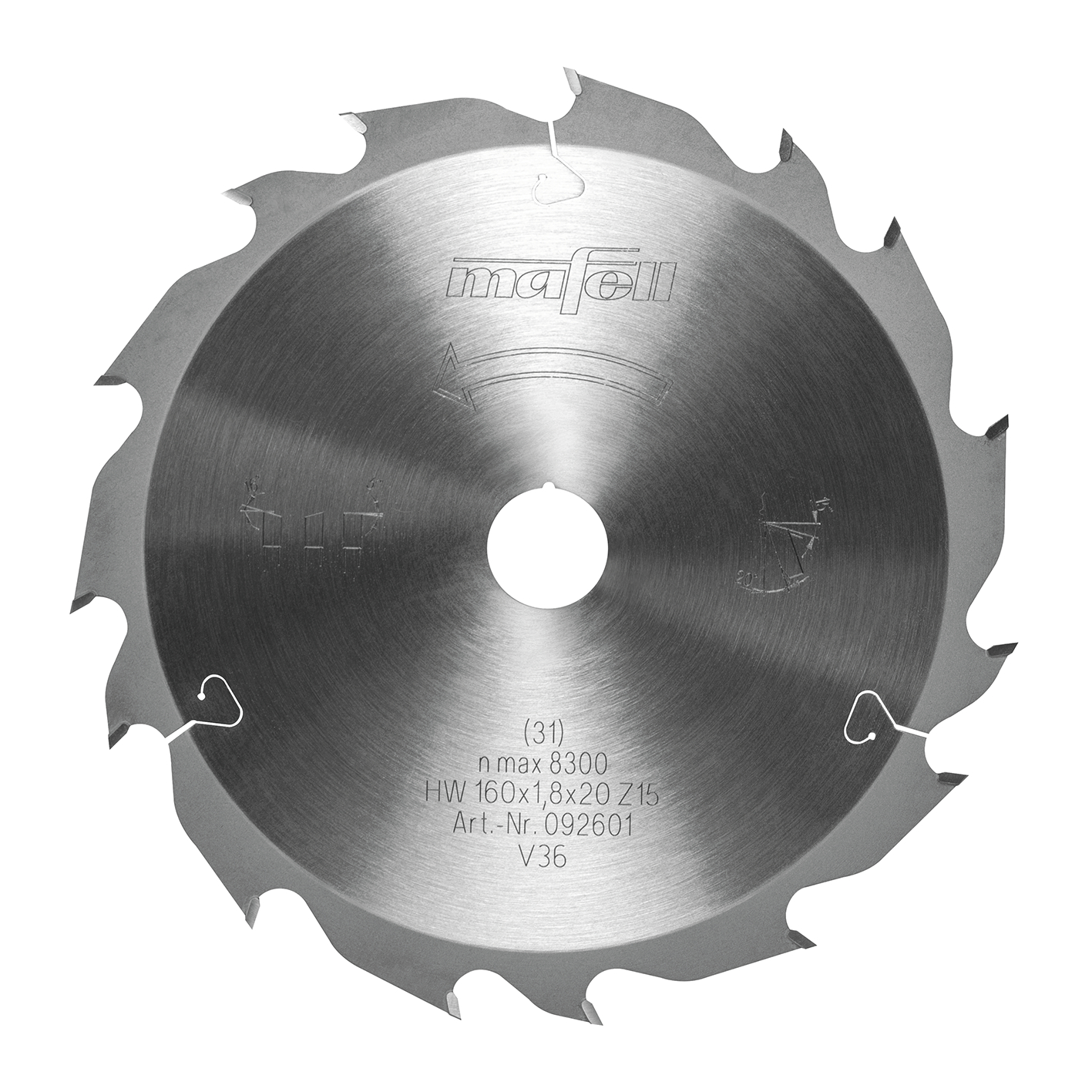 Mafell Zubehör 092601 Sägeblatt-GT, 160 x 1,2/1,8 x 20 mm, Z 15-3, 2WZ/FZ für Längssägen