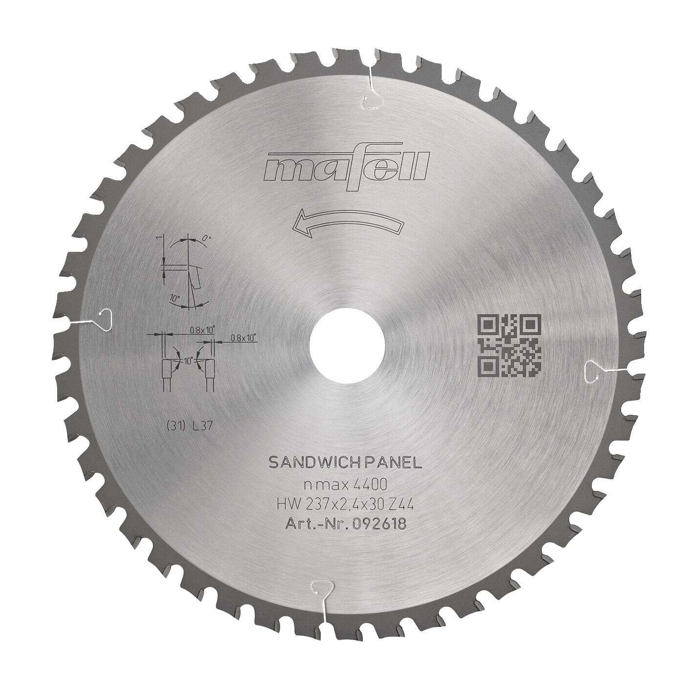 Mafell Zubeh&ouml;r 092618 KSB-SP 237 Kreiss&auml;geblatt HW, 237 x 2,4 x 30 mm T44 WZFA Sandwichplatten