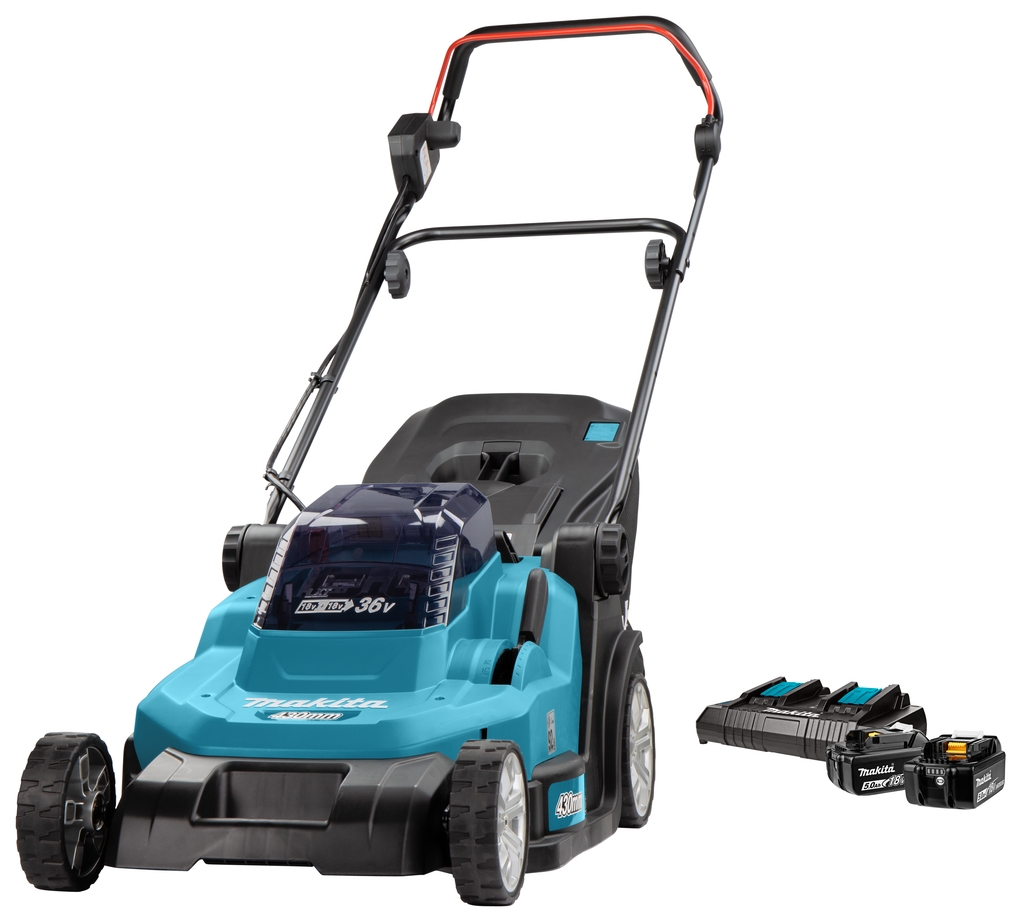 Makita DLM432CT2 Schnurloser Rasenmäher 43 cm 2 x 18 Volt 5.0Ah Li-Ion