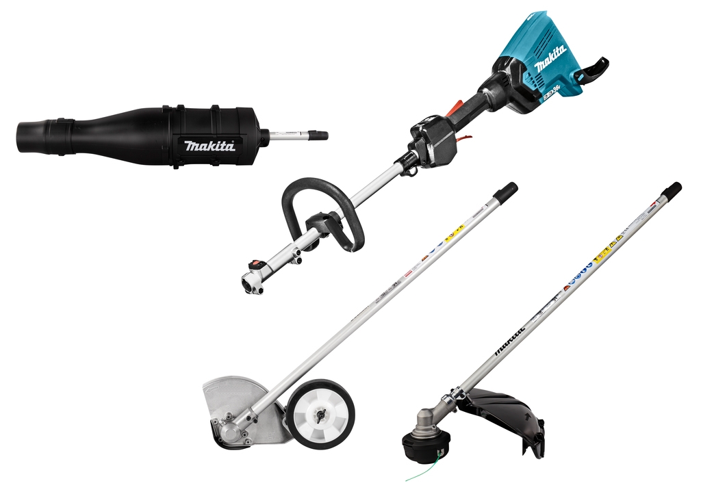 Makita DUX60ZX9 Cordless Combi System D-Griff 2 x 18V exkl. Batterien und Ladegerät + Trimmer, Kantenschneider und Laubbläseraufsatz