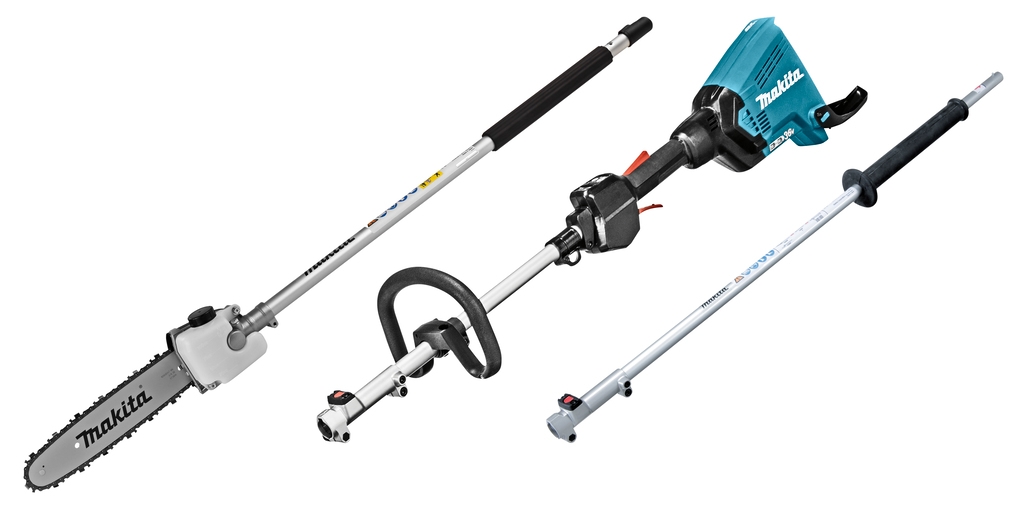 Makita DUX60ZX12 Accu Combi System D-Griff 2 x 18V exkl. Batterien und Ladegerät + Kettensägenaufsatz und Verlängerungsstiel