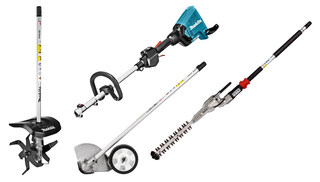 Makita DUX60ZX14 Accu Combi System D-Griff 2 x 18V exkl. Akkus und Ladegerät + Grubber, Strauchtrimmer und Kantenschneideraufsatz