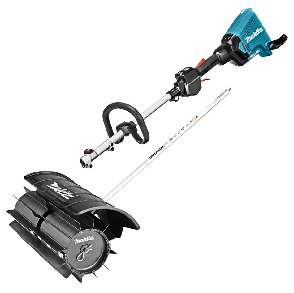 Makita DUX60ZX16 Accu Combisystem D-Griff 2 x 18V exkl. Batterien und Ladegerät + Kehrwalzenaufsatz (Gummi)
