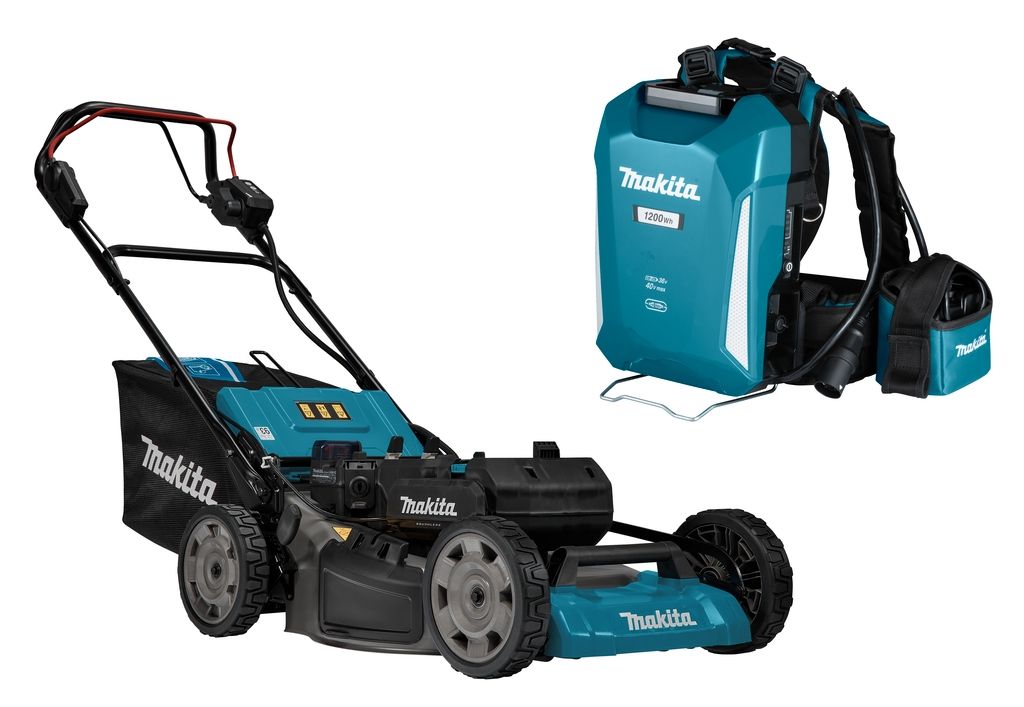 Makita LM001CX5 Schnurloser Rasenmäher 36V Stecker + PDC1200 Rucksack