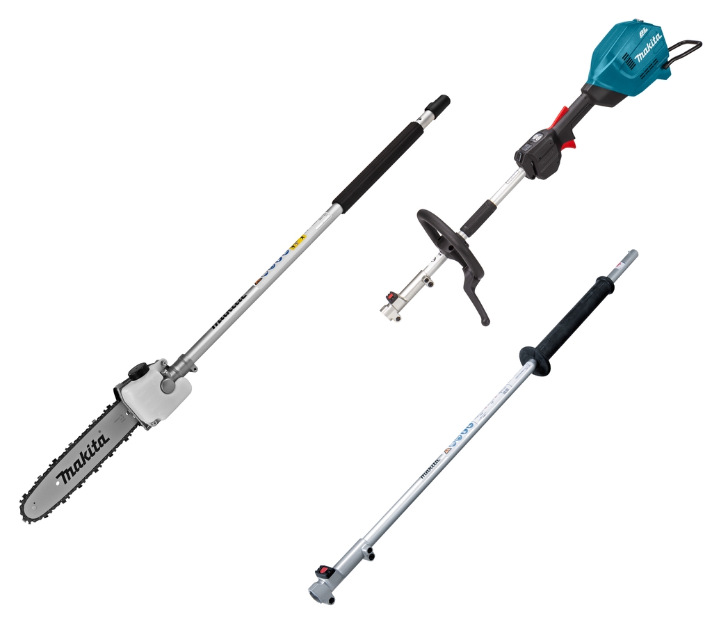 Makita UX01GZ11 Akku-Kombisystem D-Griff 40V Max ohne Akkus und Ladegerät + Kettensägenaufsatz und Verlängerungsstiel