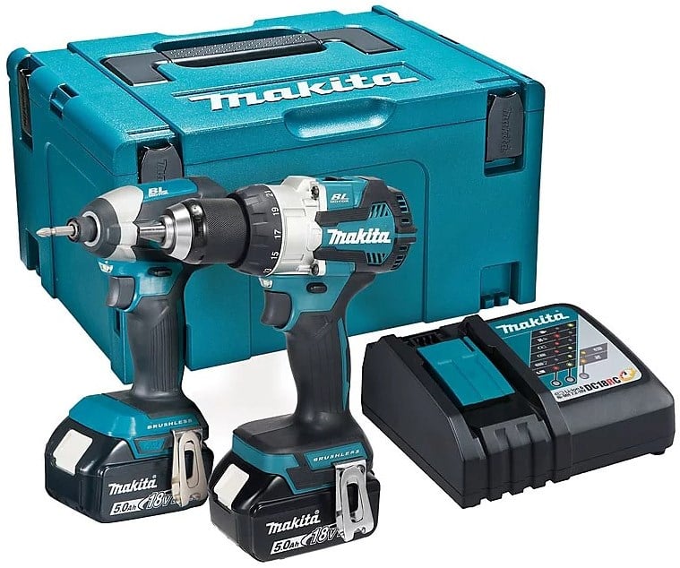 Makita DLX2507TJ - DHP489 Akku-Bohrhammer + DTD153 Schlagbohrmaschine 18V 5.0 AH Li-ion