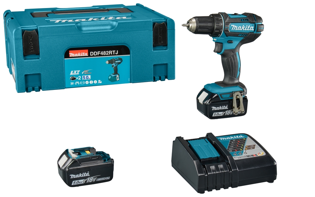 Makita DDF482RTJ Akku Bohrschrauber 18 Volt 5.0 AH Li-ion