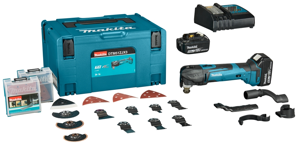 Makita DTM51RTJX3 Multitool 18 Volt 5.0 Ah Li-ion + Zubehörset