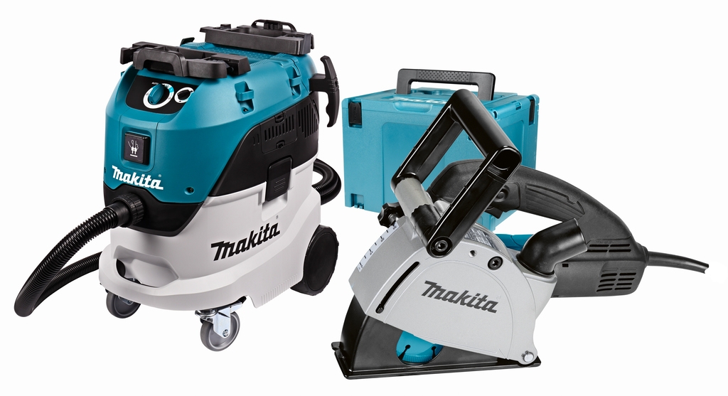 Makita DK0093J Set SG1251J Mauernutfräse 0-30 mm 1400 Watt + VC4210M Staubsauger Klasse M