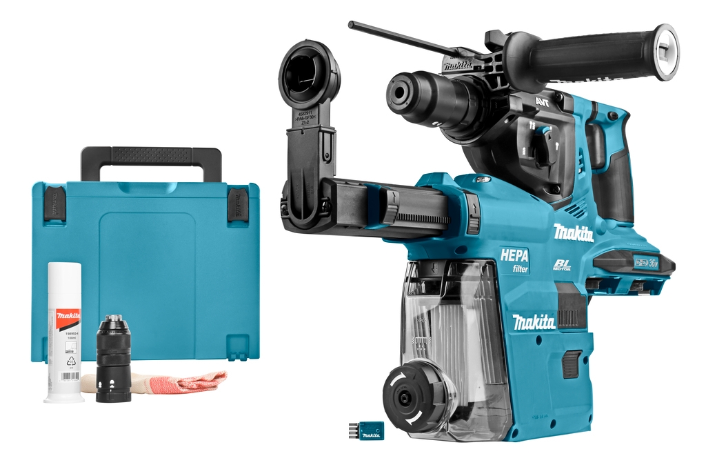 Makita DHR283ZWJU Kombihammer 2 x 18V mit Staubabsaugung und AWS-Sender exkl. Batterien und Ladegerät